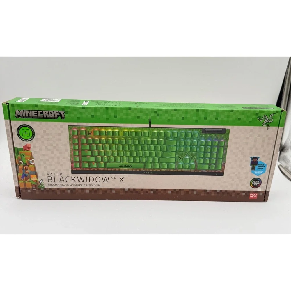 Razer BlackWidow V4 X Wired Mechanical Gaming Keyboard Green Switch Minecraft